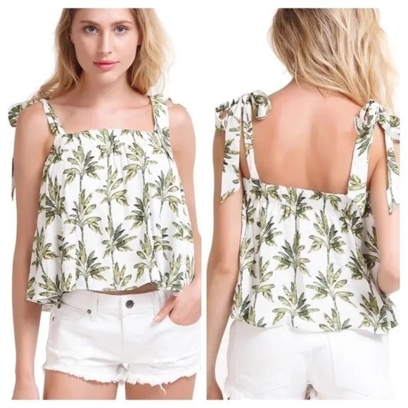 Show Me Your MuMu Tops - Show me your mumu palm tree print poppy swing top small